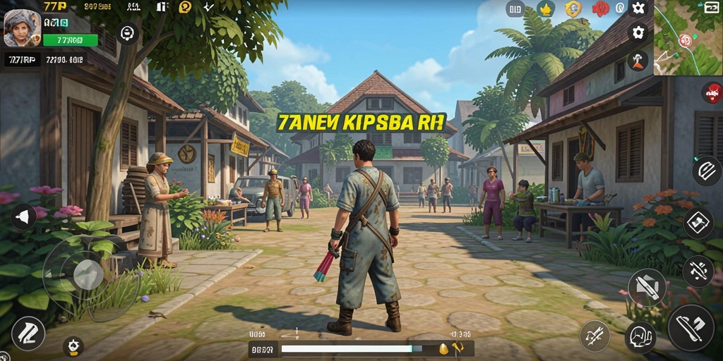 Tangkapan layar utama 77RP menampilkan gameplay simulasi kehidupan yang interaktif.
