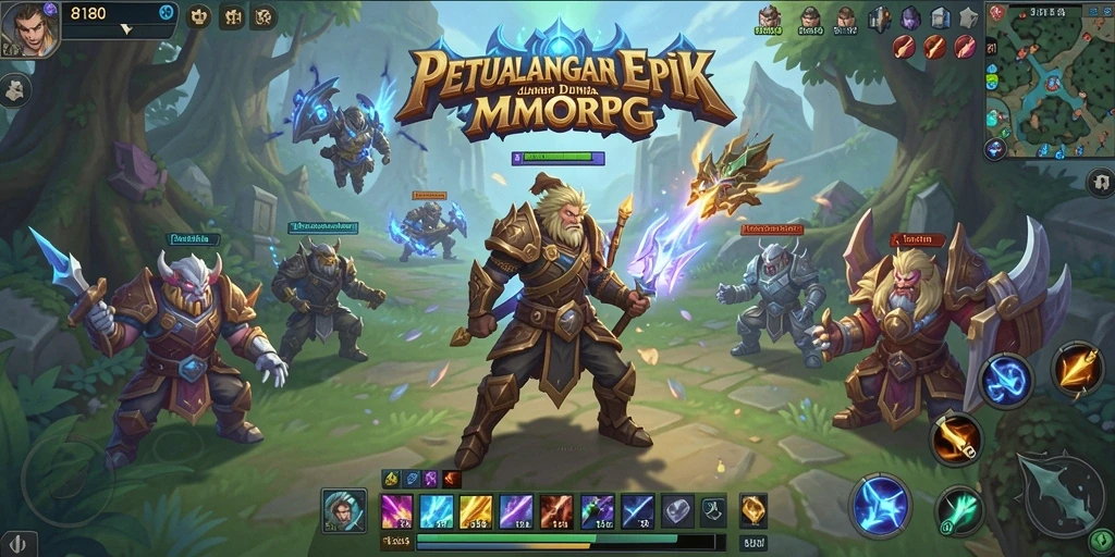 Tampilan gameplay yang mendebarkan di dunia <strong>8180</strong> dengan karakter dan monster fantastis.