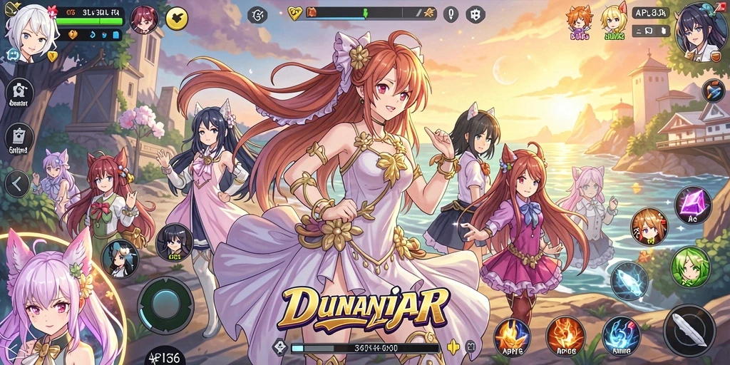 Tampilan menarik gameplay API36 dengan karakter Anime yang beragam.