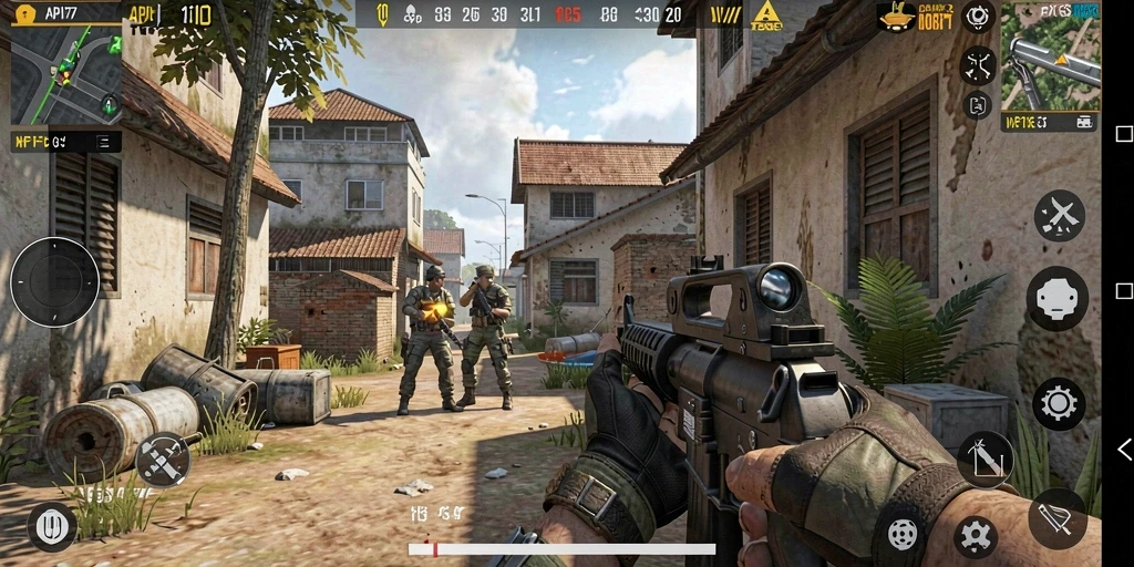 Tampilan gameplay menegangkan dalam API77, siap untuk bertempur!