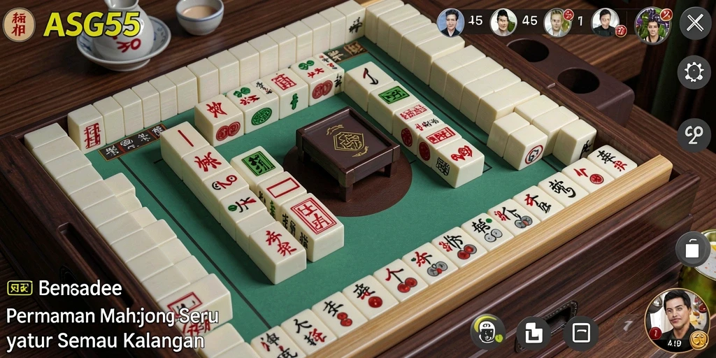 Screenshot menampilkan gameplay menegangkan ASG55 Mahjong.