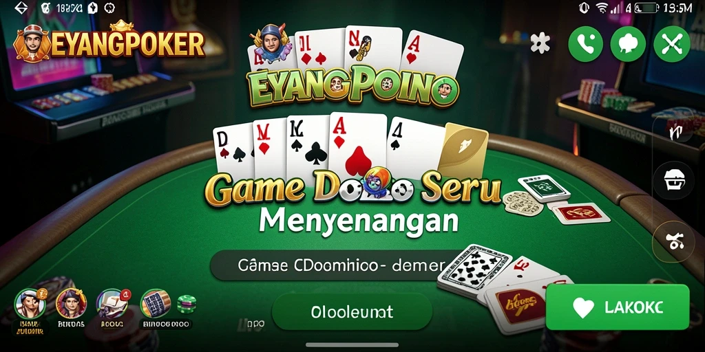 Tampilan gameplay seru dari EYANGPOKER dengan berbagai pilihan permainan Domino.