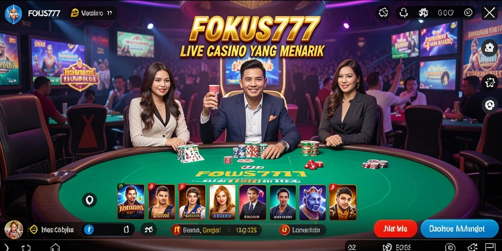 Tampilan menarik dari permainan Live Casino di FOKUS777.