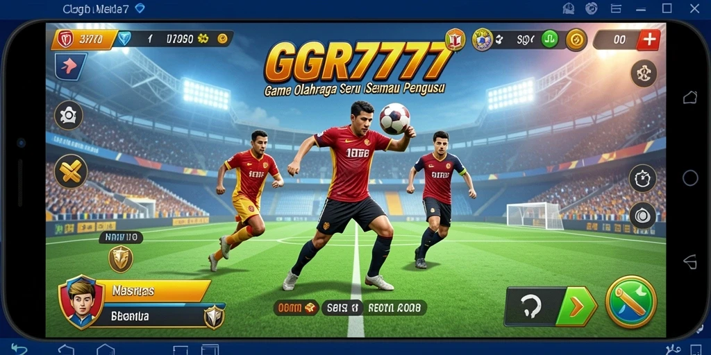 Screenshot GGR7777 menunjukkan pemain bersaing di arena olahraga.