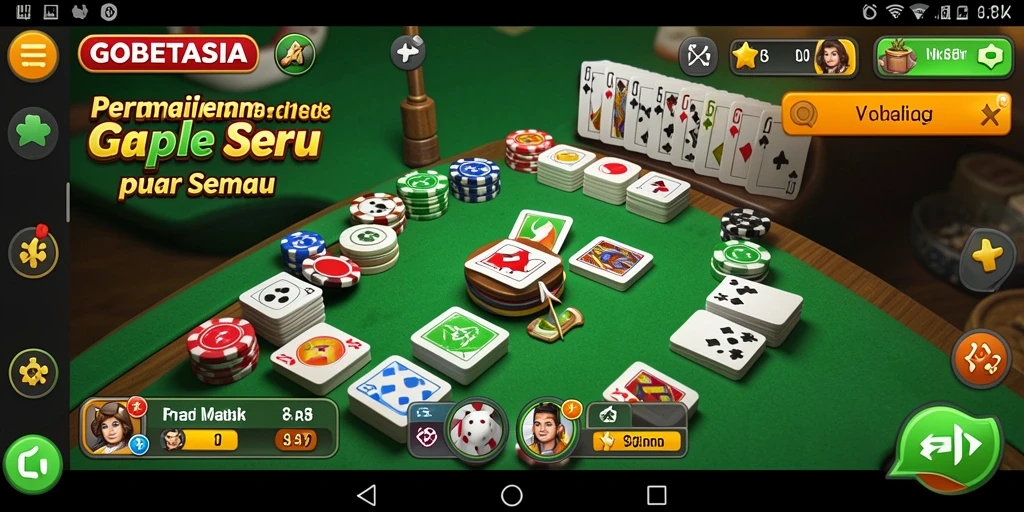 Screenshot gameplay GOBETASIA yang menampilkan saat bermain Gaple.