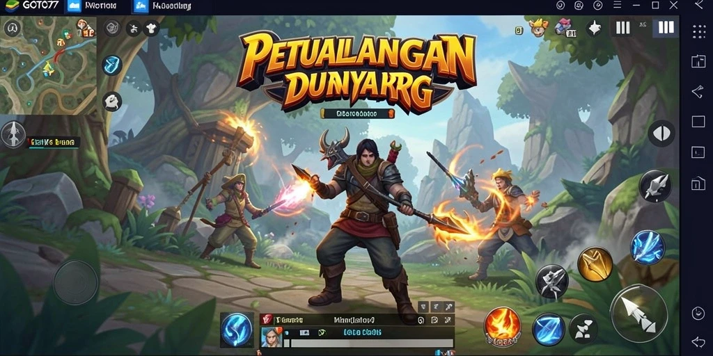 Tampilan aksi seru dalam GOTO77 saat bermain RPG.