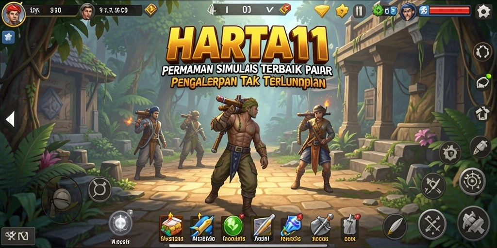 Screenshot HARTA11 menunjukkan gameplay simulasi yang menarik dan penuh strategi.