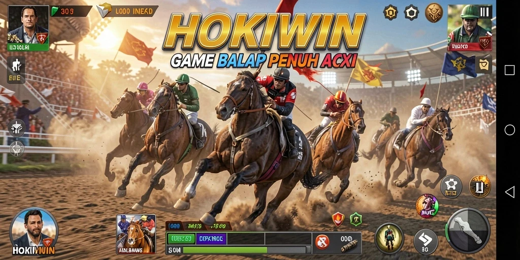 Tampilkan gameplay balapan penuh aksi dari HOKIWIN.
