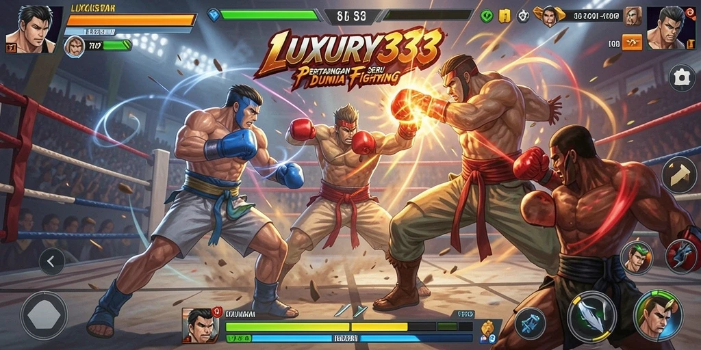 Tampilan aksi seru dalam gameplay LUXURY333 saat bertarung.