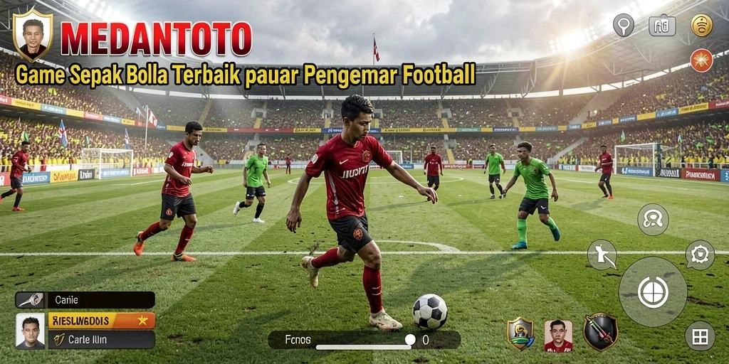 Tampilan gameplay MEDANTOTO yang seru dan menantang di lapangan sepak bola.