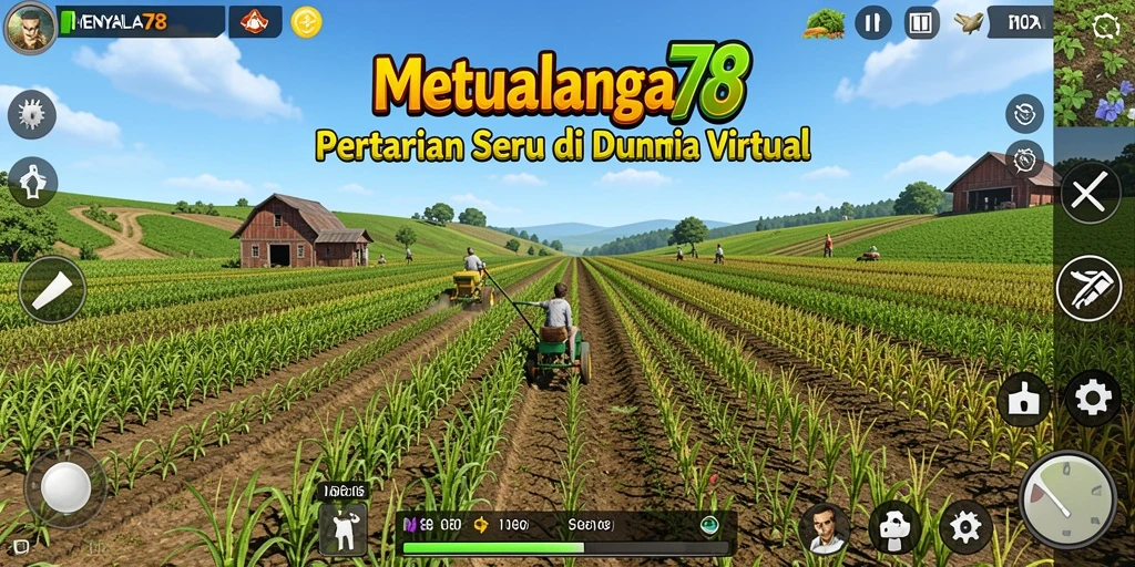 Tangkapan layar gameplay MENYALA78 yang menunjukkan aktivitas pertanian yang seru.