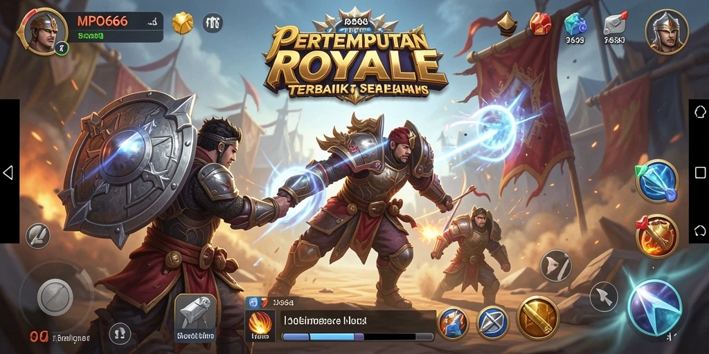Tampilan seru pertempuran dalam permainan Battle Royale MPO666.