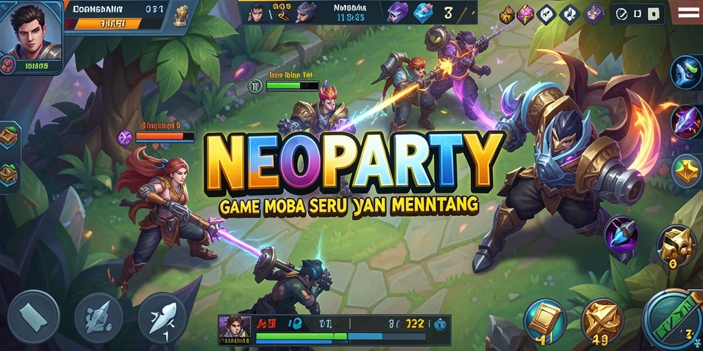 Tampilan gameplay seru di NEOPARTY dalam pertarungan tim.