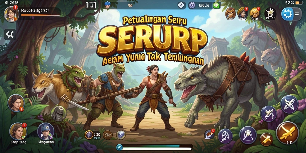 Tangkapan layar SERURP menampilkan aksi seru dalam dunia petualangan yang menakjubkan.