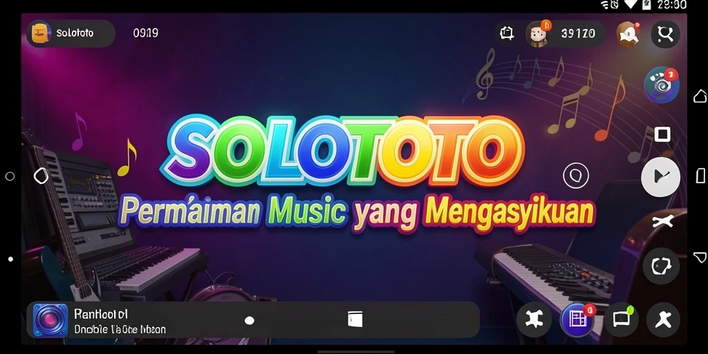 Screenshot gameplay SOLOTOTO yang menampilkan tantangan musik seru.